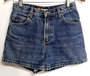 Vintage 90s Bongo High Waisted Mom Shorts Women's 5 Dark Stone Denim USA Made